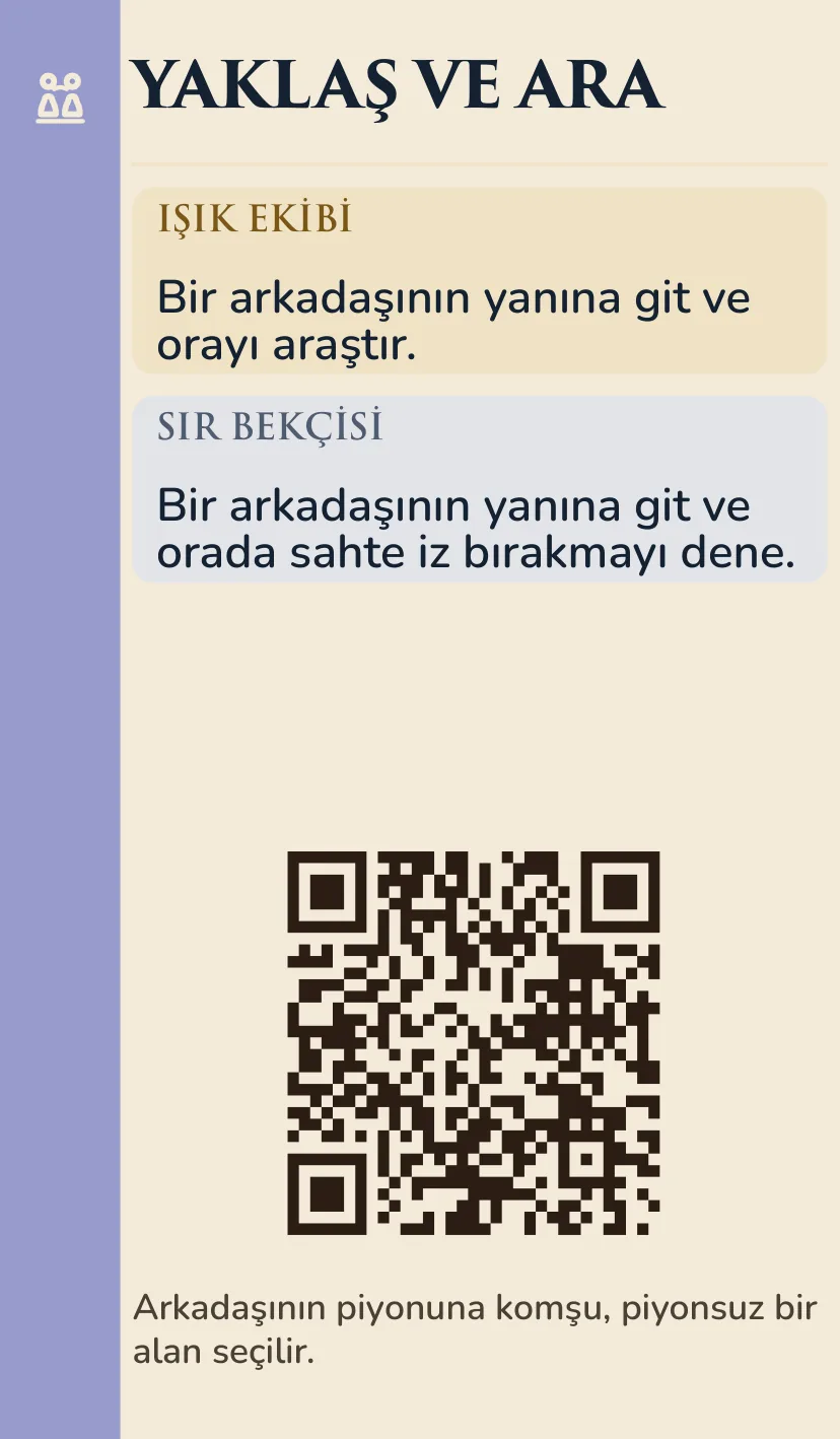 El kartı yüzü: Yaklaş ve Ara